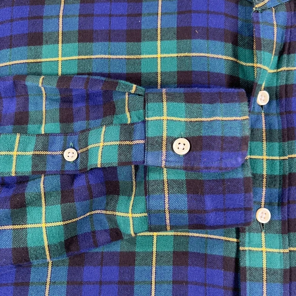 Polo Ralph Lauren Shirt Mens Blackwatch Plaid Long Sleeve Button Up Casual